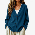 Corduroy V-Neck Button Cardigan Jacket