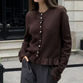 Ruffle-Trim Knit Cardigan