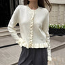 Ruffle-Trim Knit Cardigan