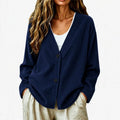 Corduroy V-Neck Button Cardigan Jacket