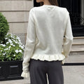 Ruffle-Trim Knit Cardigan